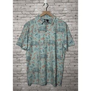 Raised By Coyotes Polo Shirt Men’s Size M Blue Southern BBQ Pig Pork Cookout NWT